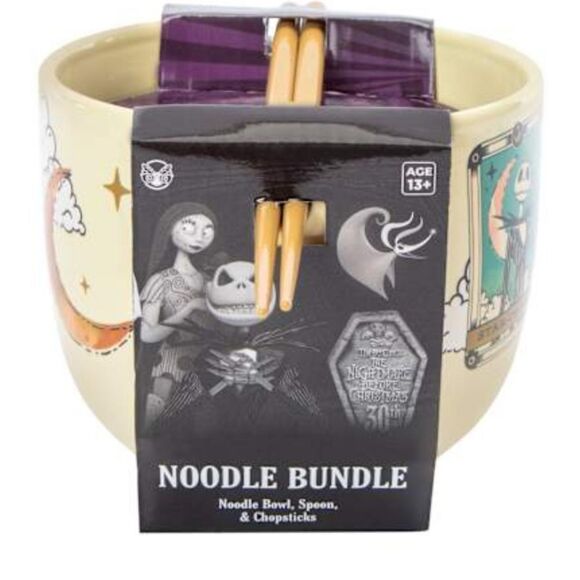 NIB NWT NIGHTMARE BEFORE CHRISTMAS Jack n Sally NOODLE BOWL gift set - Picture 5 of 6